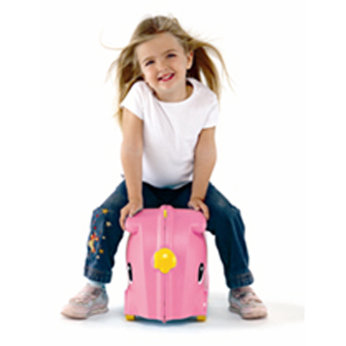 Unbranded Smiler Jumbo Carry-On Suitcase - Pink