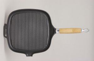 Unbranded Smooth Base  grillpan  square  wood handle