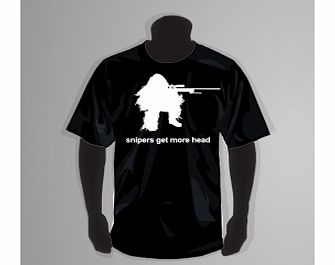 Unbranded Snipers Get More Head Black T-Shirt Large ZT