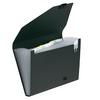 A4 13 Pocket black polypro expanding file. Multi coloured paper index tabs included