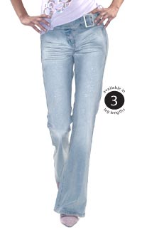 with belt detail and zip fly