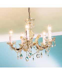 Snowflake 5 Light Chandelier - Brass Finish