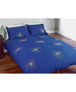 Snowflake King Size Duvet Cover Set - Navy