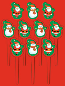Snowman and Santa Picks, pk 10