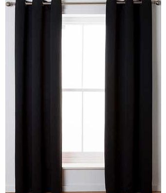 The Soft Drape Eyelet Blackout Curtains are a brilliant addition to your room. Finished in a striking black colour. they will ensure darkness and a peaceful nights sleep. Made from 100% polyester. Unlined. Blackout. Size 117cm (46 inches) wide by 137