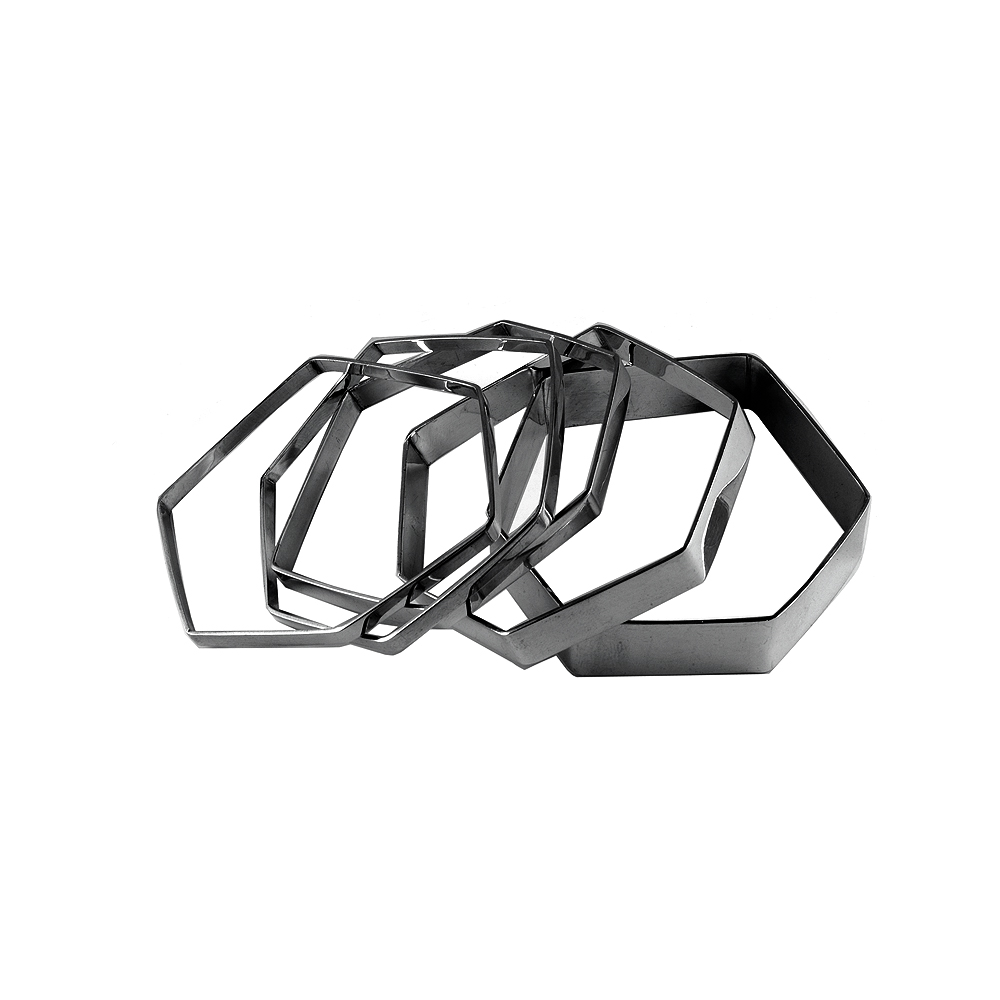 Unbranded Soft Geometric Black Bangle - Slim