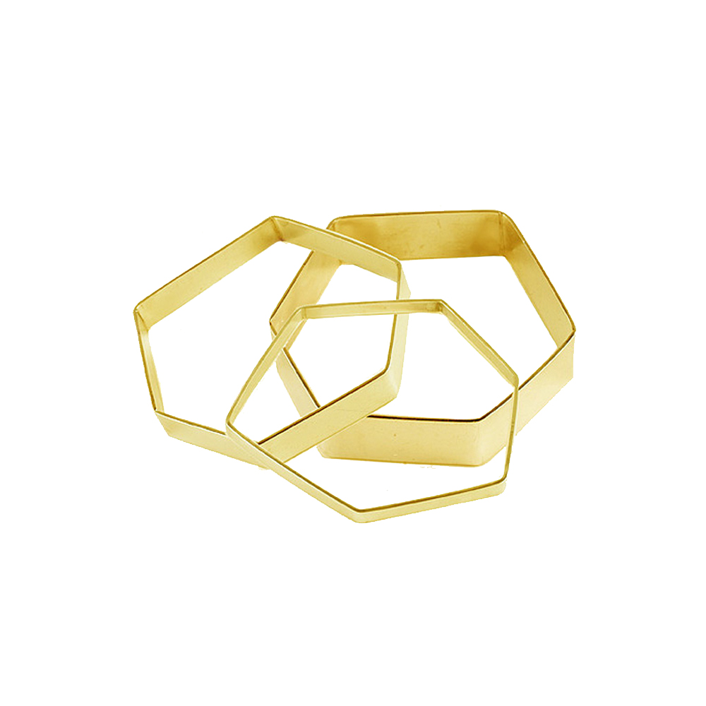 Unbranded Soft Geometric Gold Bangle - Medium