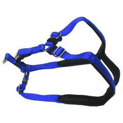These harnesses are beautifully padded, making them very comfortable for your dog to wear. Nylon on 