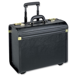 Solo Pilot Case Rolling Sturdy Leather-look with