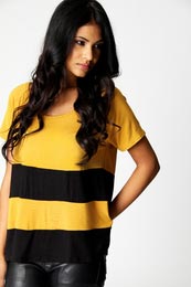 Unbranded Sonya Jersey Striped Oversized T-Shirt