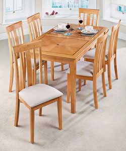 Sophia Beech Dining Table and 4 Sophia Dining Chairs