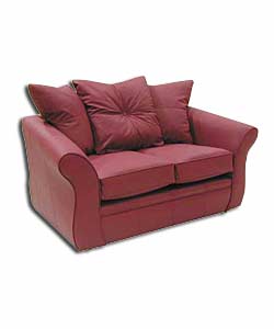 Couch Settee Sofa Leather Terracotta Spice