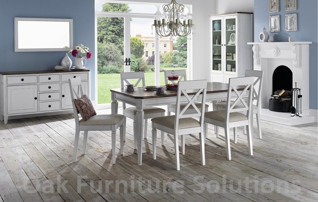 Unbranded Sophia Two Tone 6-8 Extension Dining Table and 6