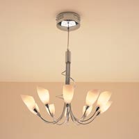 Sorantino Ten Light Halogen Pendant Chrome Finish
