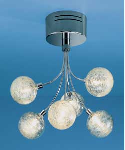 Unbranded Space Chrome 6 Light Ceiling Fitting