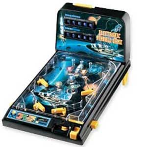 Space Shuttle Pinball is a portable tabletop game combining the fast-paced action of arcade pinball