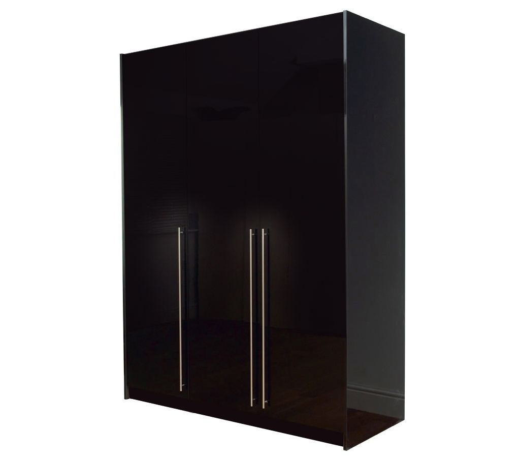 Unbranded space2fit Black Gloss Triple Wardrobe