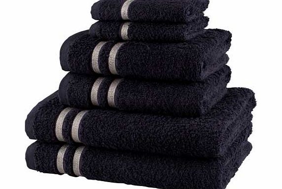 Unbranded Sparkle 6 Piece Towel Bale - Black and Silver