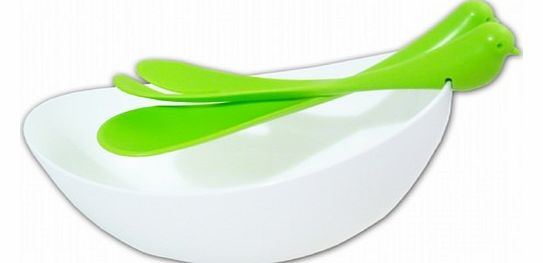 Unbranded Sparrow Salad Bowl and Serving Spoons