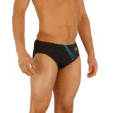 Speedo Endurance Plus Stroke Placement 8cm Brief Mens Swimming Trunks (Black 42`)