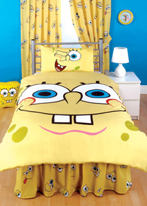 The Sponge Bob ready made curtains go well with the Sponge Bob Single Duvet Cover Set, and really ma