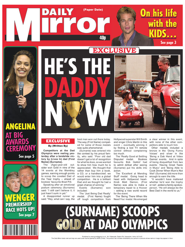 Unbranded Spoof Newspaper - Best Dad