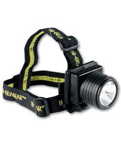 Weatherproof headlamp, spare bulb and adjustable s