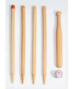Perfect game for all ages.Includes fully planed rounders bat and four marker stakes with leather bal