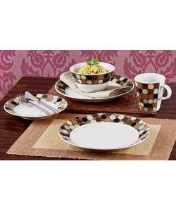 Spots 16 Piece Stoneware Dinner Set