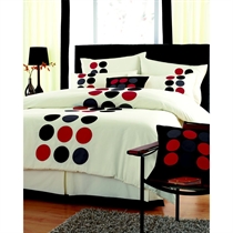 Unbranded Spots Black Quilt Cover Set King Size