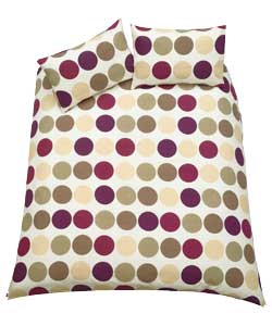 Unbranded Spots Plum Duvet Cover Set - Kingsize