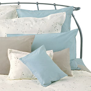 Sprig Pillowcase- Blue/Ivory- Boudoir