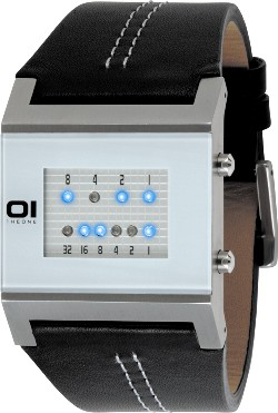 Square Binary Watch - White
