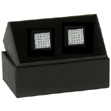 This pair of crystal and chrome square cufflinks are a beautiful gift for him whatever the