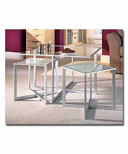 Square Glass Coffee Table Set