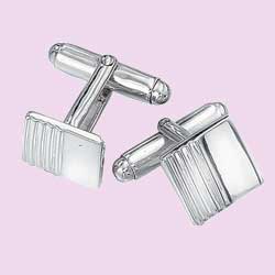 Chunky silver cufflinks with tactile ribbing. 925 Sterling Silver