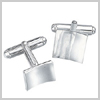Square Silver Concave Cufflinks