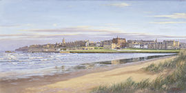 Unbranded St. Andrews West Sands Golf Print by Bernard