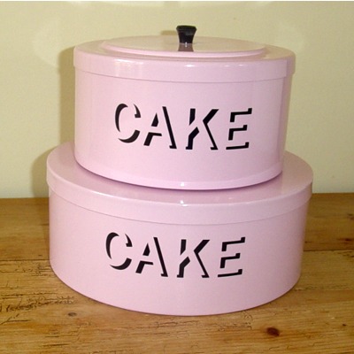Metal Coated Stacking Cake tins -  in Shabby Chic Pink    Made in the UK - Good Old fashioned