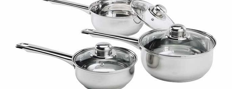 Unbranded Stainless Steel 3 Piece Pan Set