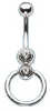 Stainless Steel Baby Vertical Jewelled Navel Bar & BCR