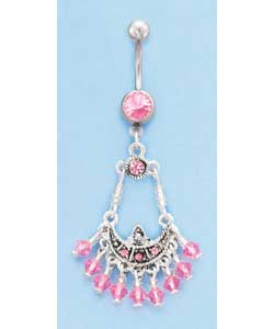 Stainless Steel Filigree Beaded Body Bar