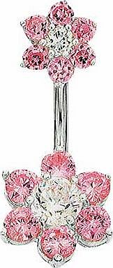 Unbranded Stainless Steel Flower Belly Bar