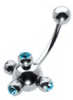 Stainless Steel Jewelled Satellite Navel Bar