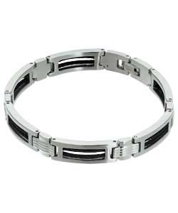 Unbranded Stainless Steel Matt and Polished 2 Row Wired Bracelet