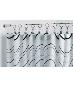 Wireline contemporary curtain track.Adjustable stainless steel  cable - maximum 3m span.Includes 12 