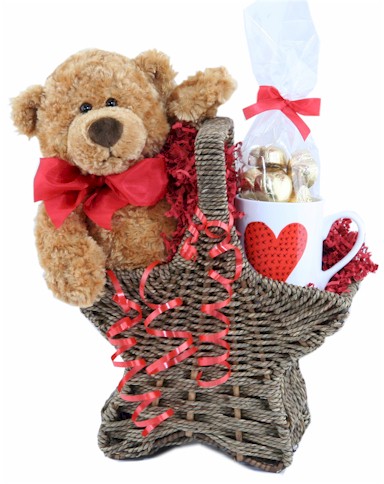 Surprise that special someone in your life with this very special star shape gift basket. This