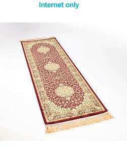 Unbranded Star Medallion Red and Gold Faux Silk Runner