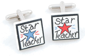 Show your teacher how much you appreciate them with these cufflinks featuring the phrase, `Star Teac