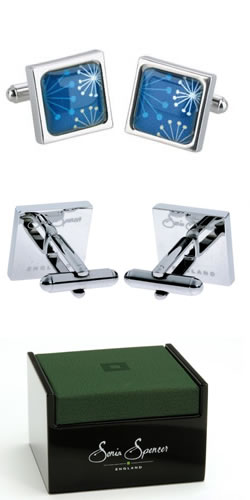 Unbranded Starburst Teal Cufflinks